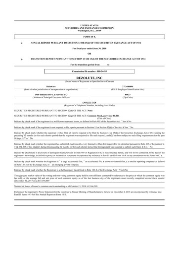 Thumbnail Rezolute 10-K Annual Report 2018