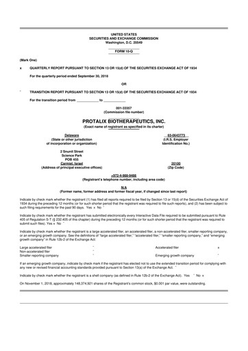 Thumbnail Protalix BioTherapeutics
 10-Q Quarterly Report FY2018 