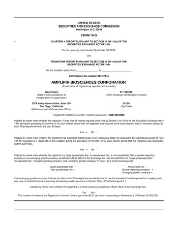 Miniature Armata Pharmaceuticals 10-Q Rapport trimestriel 2018 