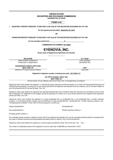 Thumbnail Eyenovia 10-Q Quarterly Report FY2018 
