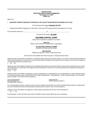 Thumbnail Sachem Capital
 10-Q Quarterly Report FY 