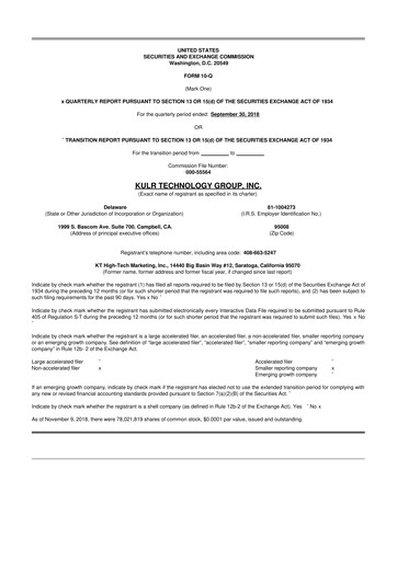 Thumbnail KULR Technology Group 10-Q Quarterly Report FY2018 