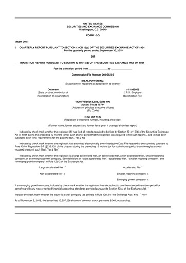 Thumbnail Ideal Power 10-Q Quarterly Report FY 