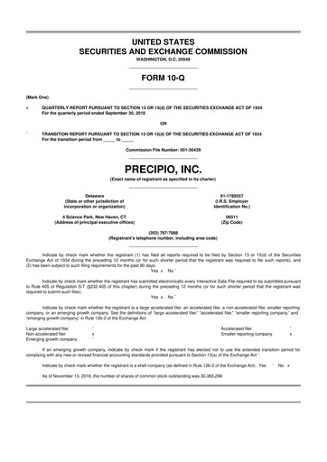 Thumbnail Precipio 10-Q Quarterly Report FY 