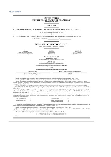 Thumbnail Semler Scientific
 10-K Annual Report 2018