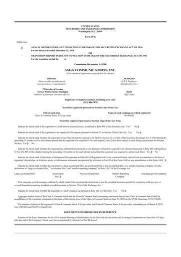 Thumbnail Saga Communications 10-K Annual Report 2018