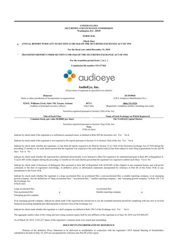 Thumbnail AudioEye 10-K Annual Report 2018