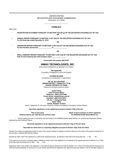 Thumbnail Himax Technologies 20-F Annual Report 2018