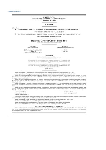 Thumbnail Runway Growth Finance 10-K Annual Report 