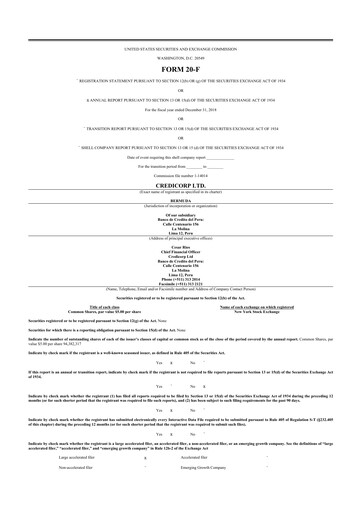 Thumbnail Credicorp 20-F Annual Report 2018