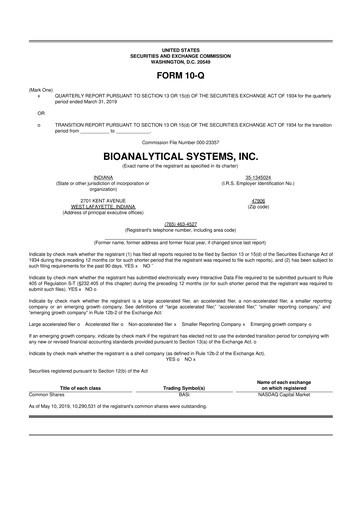 Thumbnail Inotiv 10-Q Quarterly Report FY2019 
