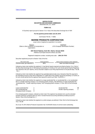 Miniature Marine Products Corporation 10-Q Rapport trimestriel  