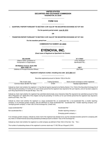 Thumbnail Eyenovia 10-Q Quarterly Report FY2019 