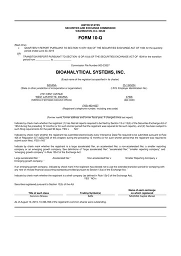 Thumbnail Inotiv 10-Q Quarterly Report FY2019 