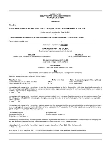 Thumbnail Sachem Capital
 10-Q Quarterly Report FY 