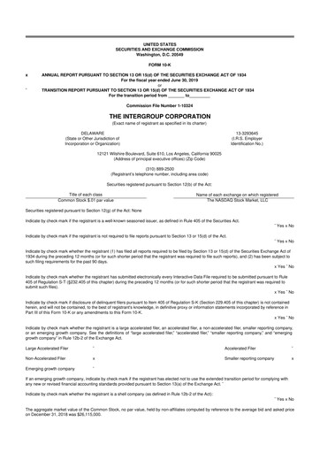 Thumbnail The InterGroup Corporation 10-K Annual Report 2019