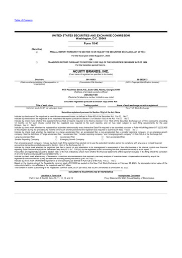 Thumbnail Acuity Brands
 10-K Annual Report 2023