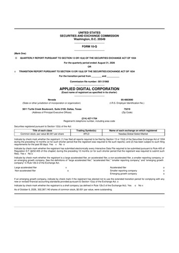 Thumbnail Applied Digital 10-Q Quarterly Report FY2027 Q1