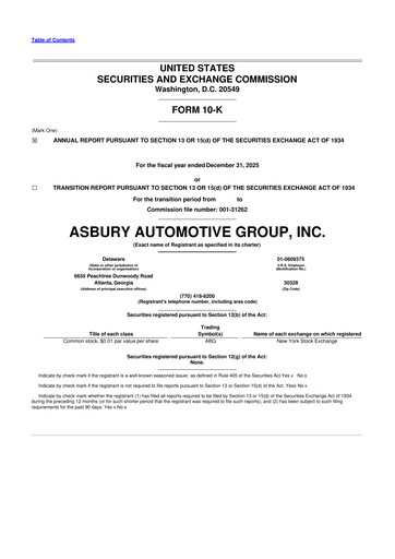 Thumbnail Asbury Automotive Group 10-K Annual Report 2025