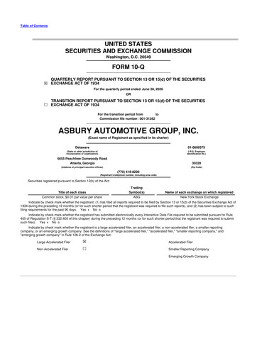 Thumbnail Asbury Automotive Group 10-Q Quarterly Report FY2026 
