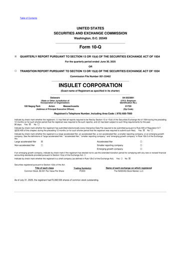 Thumbnail Insulet 10-Q Quarterly Report FY2025 