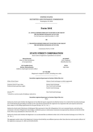 Thumbnail State Street Corporation
 10-K Annual Report 