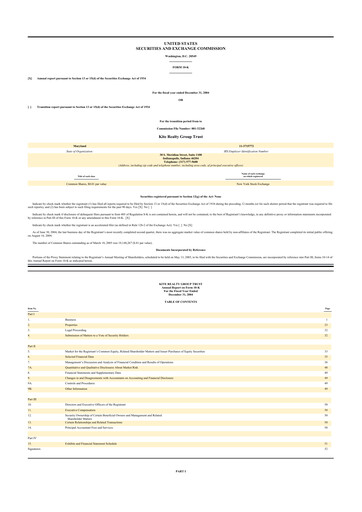 Thumbnail Kite Realty 10-K Annual Report 