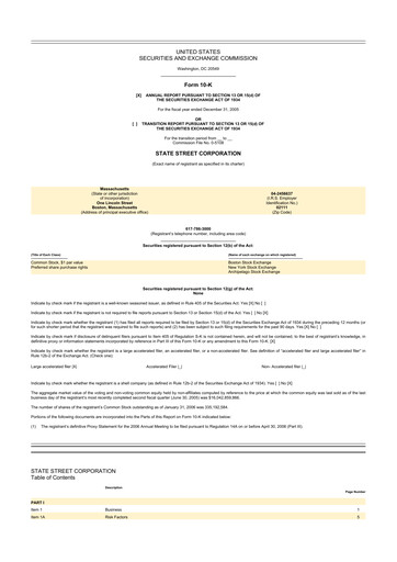 Thumbnail State Street Corporation
 10-K Annual Report 