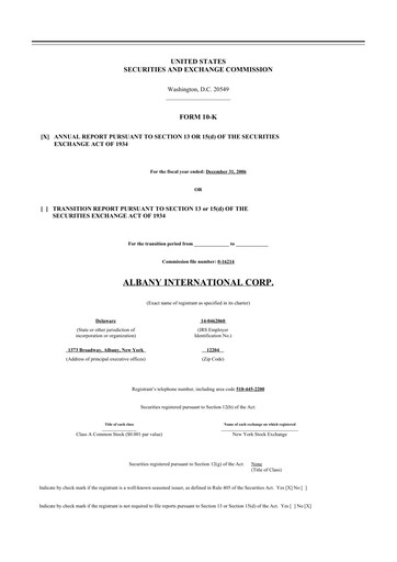 Thumbnail Albany International
 10-K Annual Report 