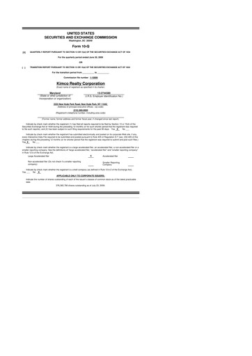 Vorschaubild Kimco Realty
 10-Q Quartalsbericht  