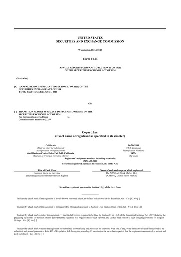 Thumbnail Copart
 10-K Annual Report 