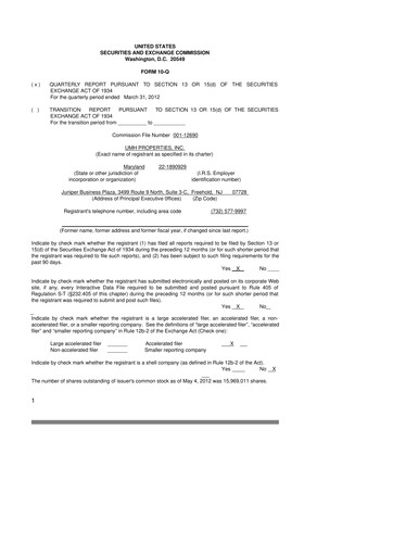 Thumbnail UMH Properties 10-Q Quarterly Report FY2012 