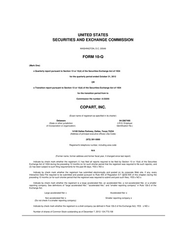 Miniature Copart
 10-Q Rapport trimestriel 2013 