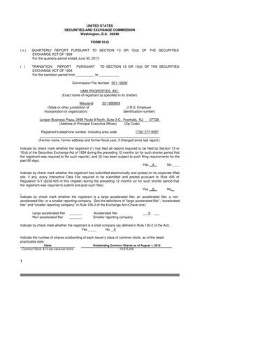 Thumbnail UMH Properties 10-Q Quarterly Report FY2013 