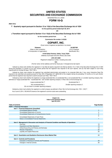 Miniature Copart
 10-Q Rapport trimestriel 2014 