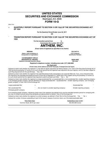 Thumbnail Elevance Health 10-Q Quarterly Report FY2017 