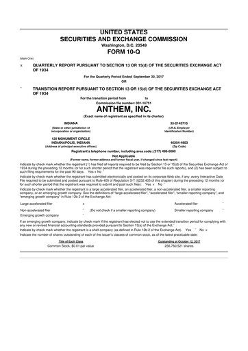 Thumbnail Elevance Health 10-Q Quarterly Report FY2017 