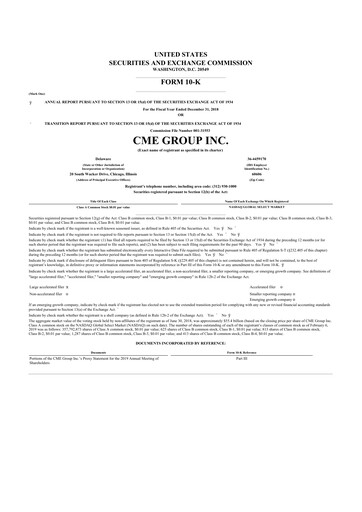 Thumbnail CME Group 10-K Annual Report 2018