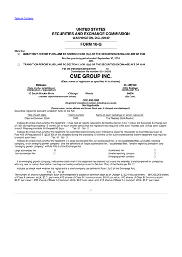 Miniature CME Group 10-Q Rapport trimestriel 2024 