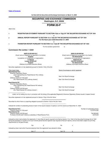 Thumbnail RELX 20-F Annual Report 