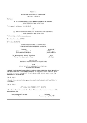 Miniature First Horizon Corporation 10-Q Rapport trimestriel  