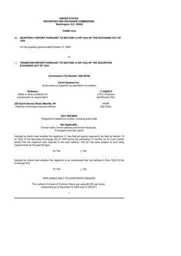 Thumbnail Verint Systems
 10-Q Quarterly Report FY 