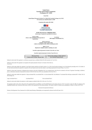 Thumbnail South State Corp 10-K Annual Report 