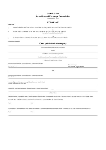 Thumbnail ICON plc 20-F Annual Report 