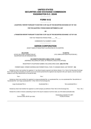 Thumbnail Geron 10-Q Quarterly Report FY 