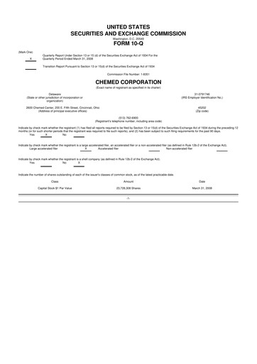 Thumbnail Chemed 10-Q Quarterly Report FY 