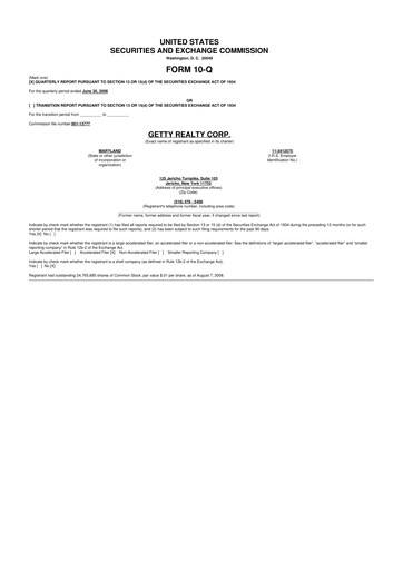 Thumbnail Getty Realty 10-Q Quarterly Report FY 