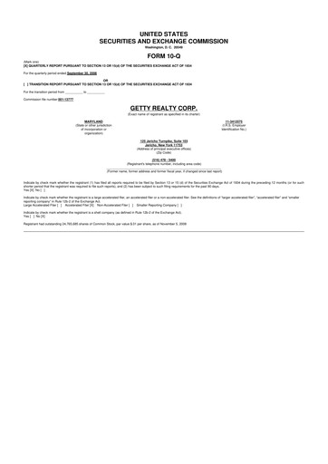 Thumbnail Getty Realty 10-Q Quarterly Report FY 