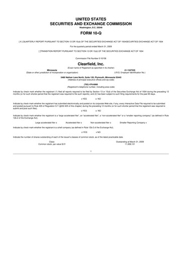 Thumbnail Clearfield 10-Q Quarterly Report FY 