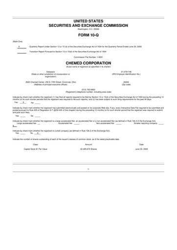 Thumbnail Chemed 10-Q Quarterly Report FY 